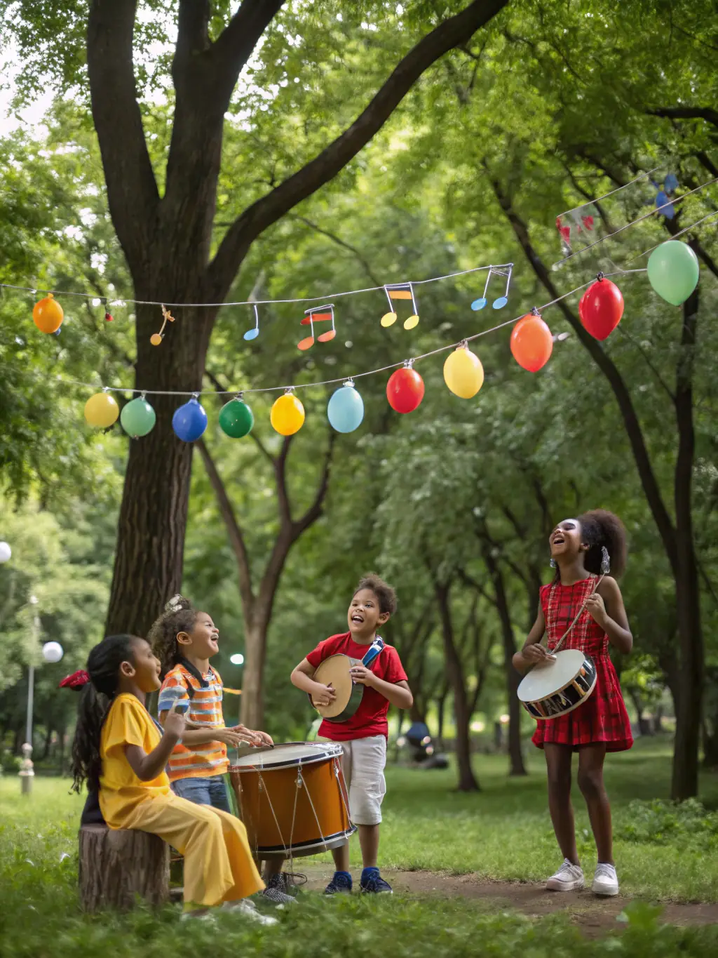 A heartwarming photo of community members enjoying a collaborative music project, highlighting the inclusive and participatory nature of our activities.